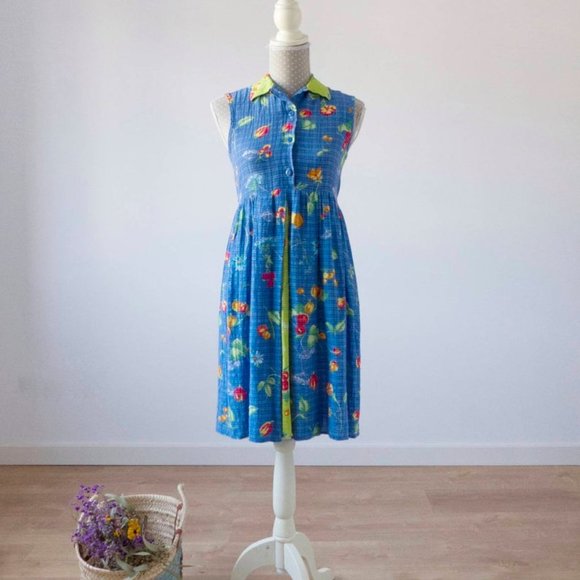 CLEARANCE Vintage 80s/90s Fruit Print Sundress XS/S - Picture 7 of 8